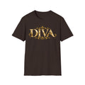 Diva Gold Foil T‑Shirt — Elegant Floral Script Tee
