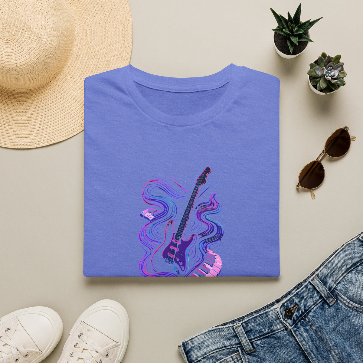 Neon Electric Guitar T-Shirt